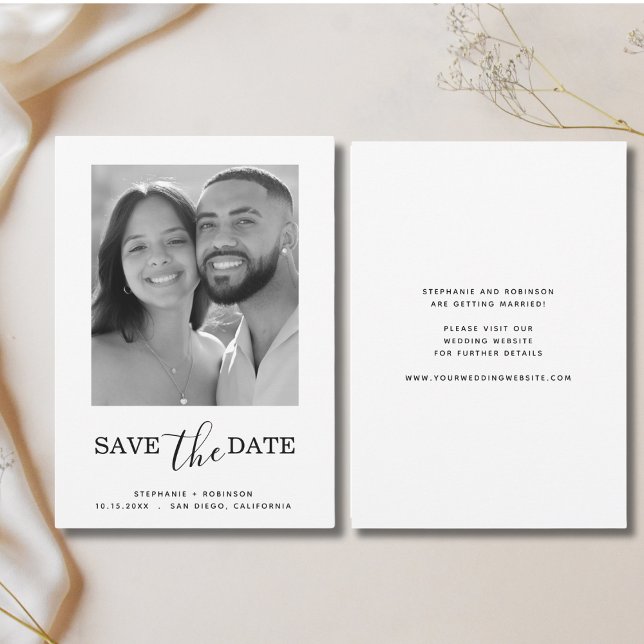 Einfache Minimalistische Moderne Ein Foto Save The Date (Von Creator hochgeladen)