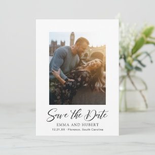 Einfache Minimalistische Moderne Elegante Hochzeit Save The Date