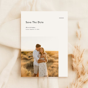 Einfache Minimalistische Moderne Foto-Hochzeit Save The Date