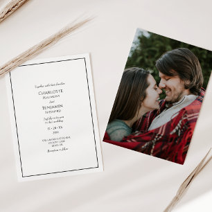 Einfache minimalistische moderne Foto-Hochzeitsein Einladung
