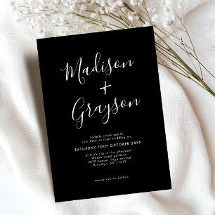 Einfache Minimalistische, moderne Hochzeit mit sau Einladung