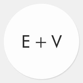 Einfache Minimalistische moderne Monogramm-Hochzei Runder Aufkleber