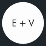 Einfache Minimalistische moderne Monogramm-Hochzei Runder Aufkleber<br><div class="desc">Einfache und einfache Hochzeitsaufkleber mit zwei ersten Monogramm in schwarz auf weißem Hintergrund. Die Schriftart- und Hintergrundfarben können in beliebig viele Farben geändert werden. Diese modernen und minimalistischen Aufkleber eignen sich perfekt zum Abdichten Ihrer Umschläge.</div>