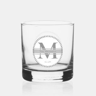 Einfache Minimalistische moderne Monogramm- und Fa Whiskyglas