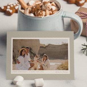 Einfache Minimalistische Moderne Repose Grau 1 Fot Feiertagspostkarte