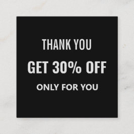 Einfache Minimalistische Moderne Schwarz & Weiß Rabattkarte