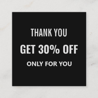 Einfache Minimalistische Moderne Schwarz & Weiß Rabattkarte