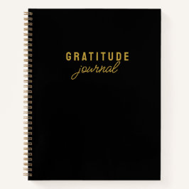 Einfache Minimalistische Moderne Schwarze Dankbark Notizbuch