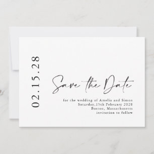 Einfache Minimalistische moderne Script Schriftart Save The Date