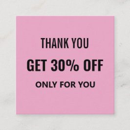 Einfache Minimalistische Moderne Trendschwarz & Pi Rabattkarte