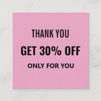 Einfache Minimalistische Moderne Trendschwarz & Pi Rabattkarte