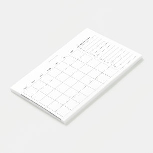 Einfache Minimalistische Monatsplanung und Aufgabe Post-it Klebezettel