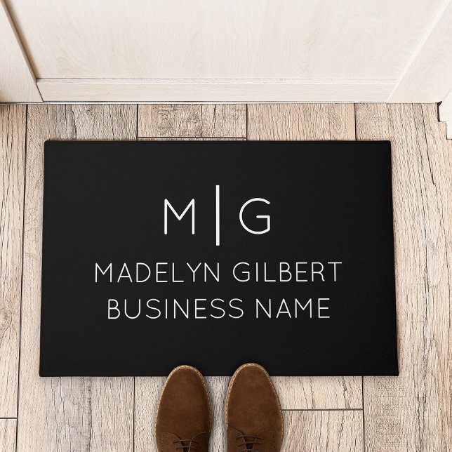 Einfache Minimalistische Monogram Business Name Sc Fußmatte (Von Creator hochgeladen)