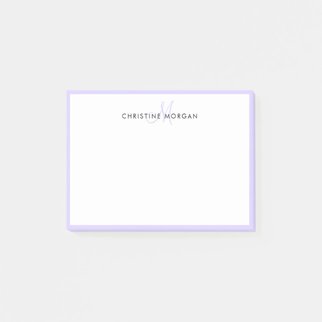 Einfache minimalistische Monogramm-Bezeichnung Post-it Klebezettel (Vorderseite)