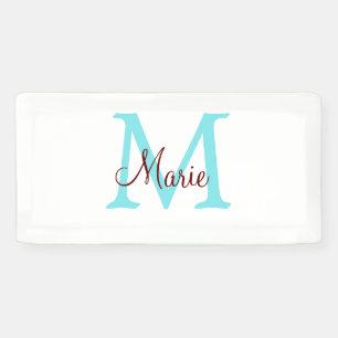 einfache minimalistische Monogramm-Name in Rosa Ro Banner