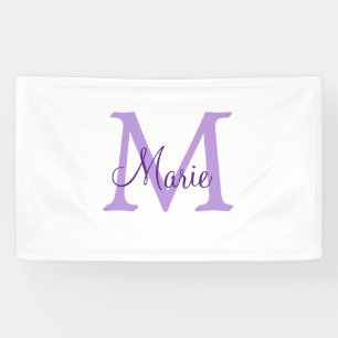 einfache minimalistische Monogramm-Name in rosa ro Banner