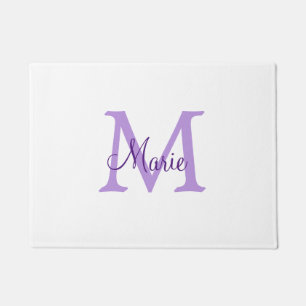 einfache minimalistische Monogramm-Name in Rosa Ro Fußmatte