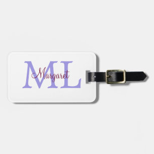 einfache minimalistische Monogramm-Name in Rosa Ro Gepäckanhänger