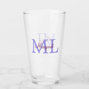 einfache minimalistische Monogramm-Name in Rosa Ro Glas