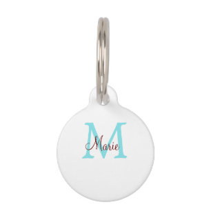 einfache minimalistische Monogramm-Name in Rosa Ro Haustiermarke