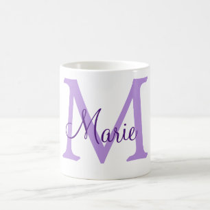 einfache minimalistische Monogramm-Name in rosa ro Kaffeetasse