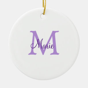 einfache minimalistische Monogramm-Name in rosa ro Keramik Ornament
