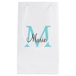 einfache minimalistische Monogramm-Name in Rosa Ro Kleine Geschenktüte
