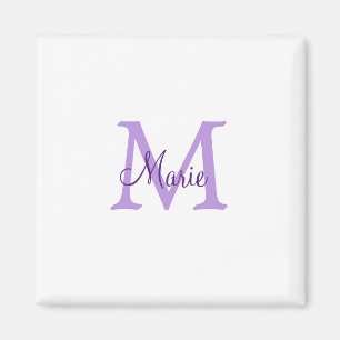 einfache minimalistische Monogramm-Name in rosa ro Magnet
