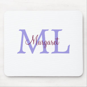 einfache minimalistische Monogramm-Name in Rosa Ro Mousepad