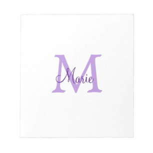 einfache minimalistische Monogramm-Name in rosa ro Notizblock