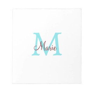 einfache minimalistische Monogramm-Name in Rosa Ro Notizblock