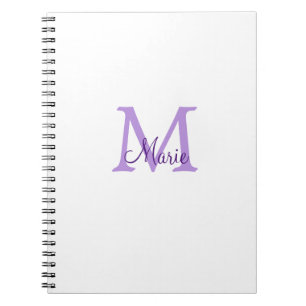 einfache minimalistische Monogramm-Name in Rosa Ro Notizblock