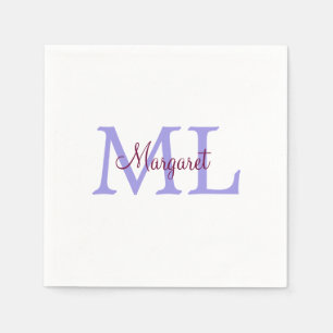 einfache minimalistische Monogramm-Name in Rosa Ro Serviette