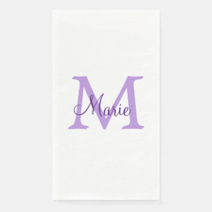 einfache minimalistische Monogramm-Name in rosa ro Serviette