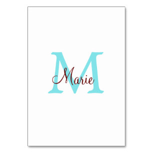 einfache minimalistische Monogramm-Name in Rosa Ro Tischnummer