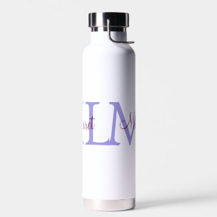 einfache minimalistische Monogramm-Name in Rosa Ro Trinkflasche