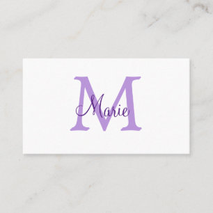 einfache minimalistische Monogramm-Name in Rosa Ro Visitenkarte