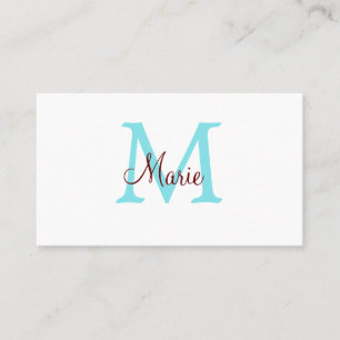 einfache minimalistische Monogramm-Name in Rosa Ro Visitenkarte