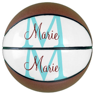 einfache minimalistische Monogramm-Name rosa rot Basketball