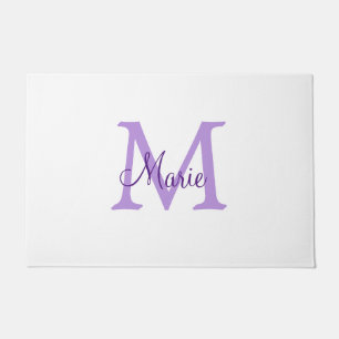einfache minimalistische Monogramm-Name rosa rot Fußmatte