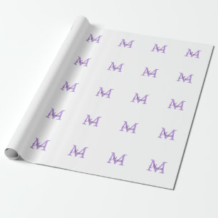 einfache minimalistische Monogramm-Name rosa rot   Geschenkpapier