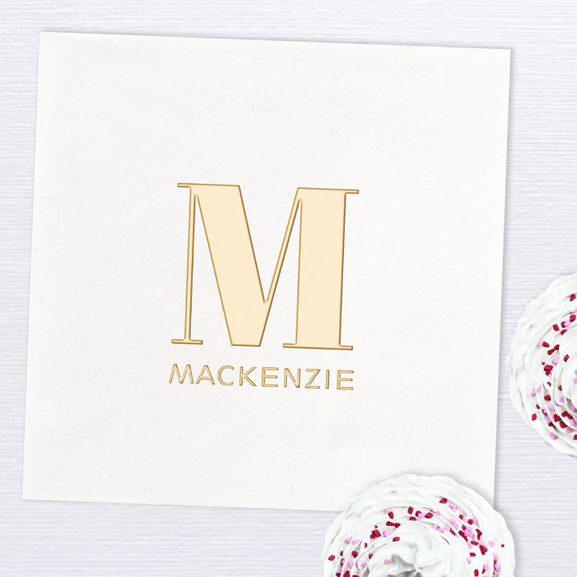 Einfache Minimalistische Monogrammbezeichnung Servietten Mit Folie (Simple personalized monogram  initial name foil party paper napkin)