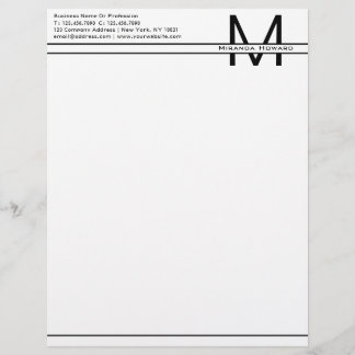 Einfache Minimalistische Monogrammbrille Briefbogen