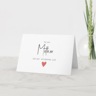 Einfache Minimalistische Mutter, Hochzeitskarte Karte