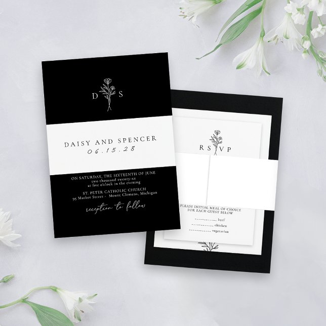 Einfache Minimalistische Namen Klassische Hochzeit Einladungsbanderole (Von Creator hochgeladen)