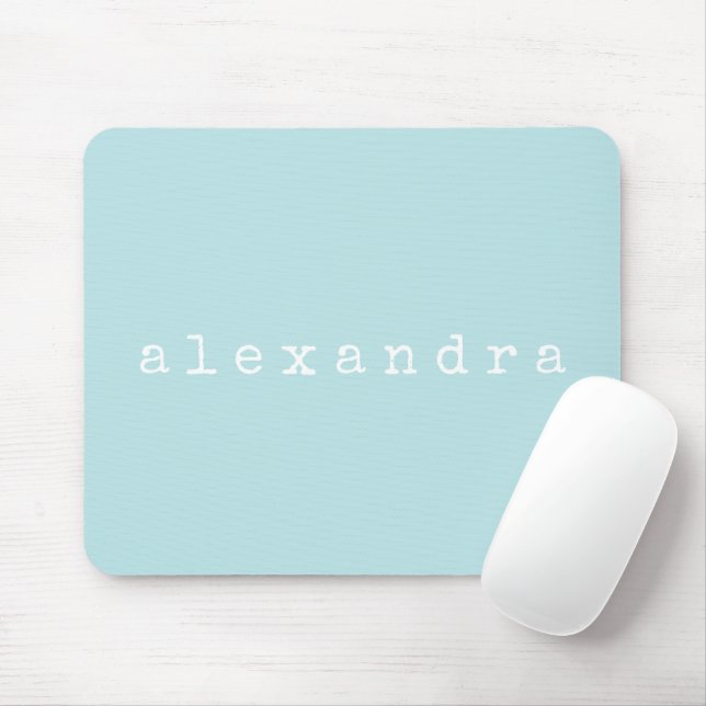 Einfache Minimalistische Namensgestaltung Aqua Pas Mousepad (Mit Mouse)