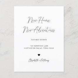 Einfache Minimalistische neue Zuhause Neue Abenteu Ankündigungspostkarte