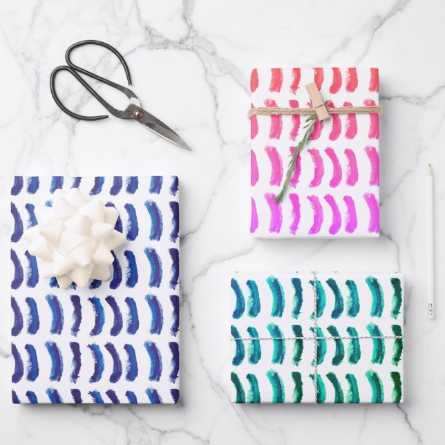 Einfache Minimalistische Ölfarben Geschenkpapier Set (Vorderseite)