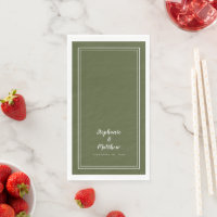 Einfache Minimalistische Olive Green Moderne Hochz