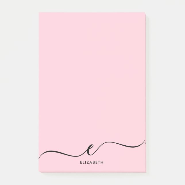Einfache Minimalistische Pastell-Rosa-Individuelle Post-it Klebezettel (Vorderseite)